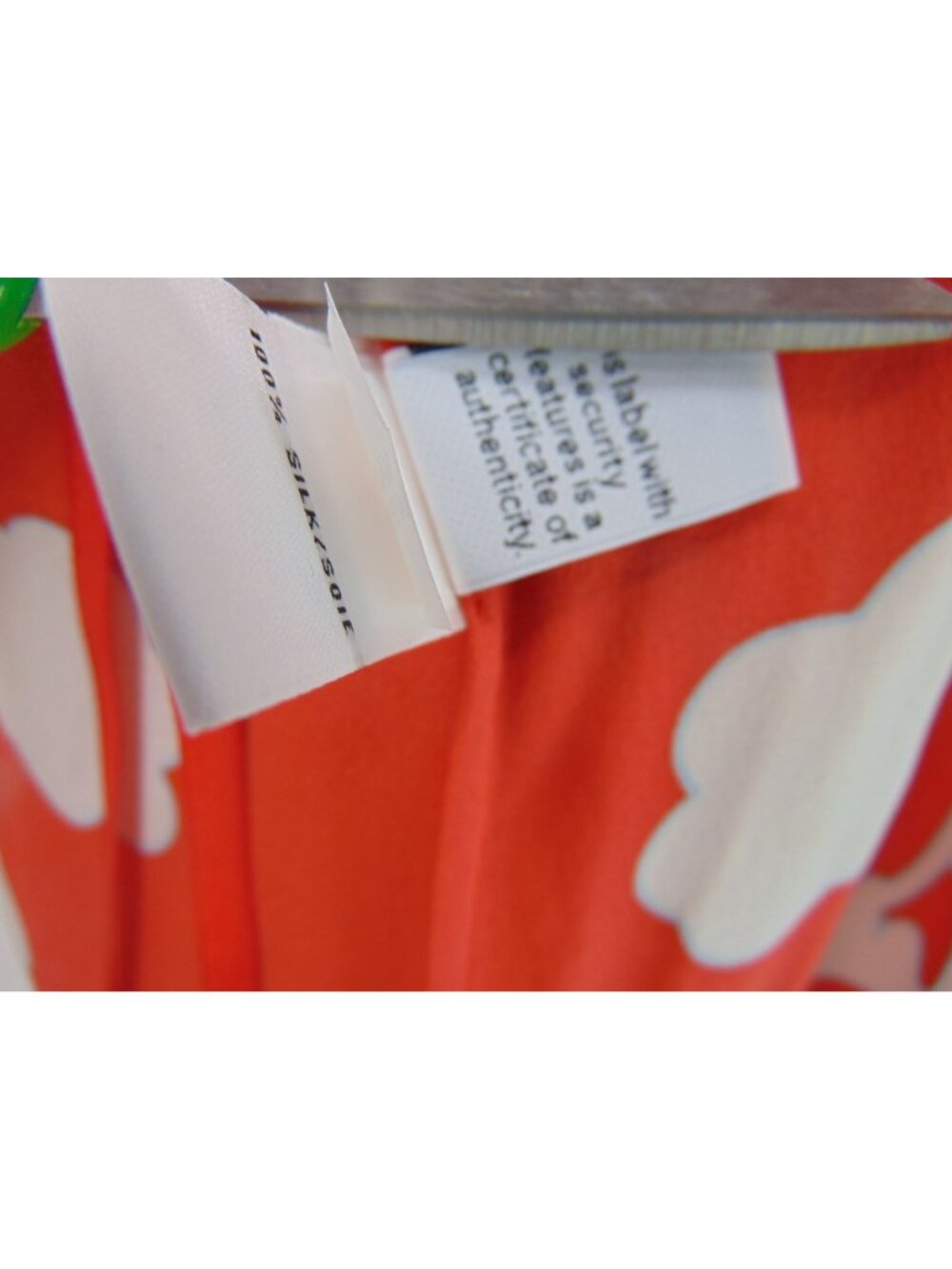 Diane Von Furstenberg DVF Maja Two Dress 8 Coral Red Halo Buds Silk Snap V Back - Picture 15 of 15